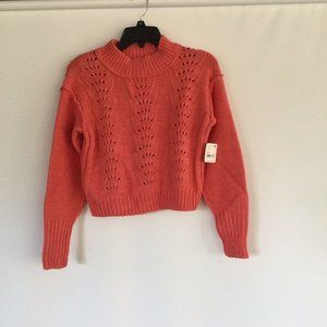 NWT Free People Bell-Cotton Blend Pullover Sweater Color Reef Size XS Fits Small